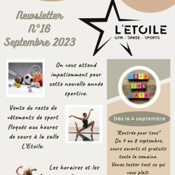 NEWSLETTER  SEPTEMBRE