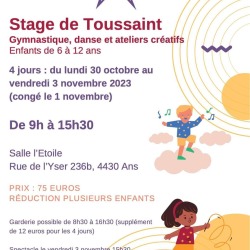 STAGE DE  TOUSSAINT 